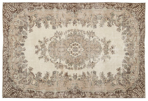 Beige Over Dyed Vintage Rug 6'5'' x 9'9'' ft 195 x 296 cm