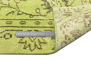 Green Over Dyed Vintage Rug 4'10'' x 8'11'' ft 148 x 271 cm