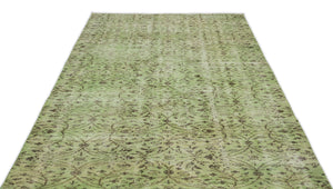 Green Over Dyed Vintage Rug 5'3'' x 8'9'' ft 161 x 267 cm