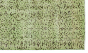 Green Over Dyed Vintage Rug 5'3'' x 8'9'' ft 161 x 267 cm