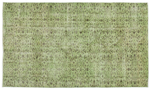 Green Over Dyed Vintage Rug 5'3'' x 8'9'' ft 161 x 267 cm
