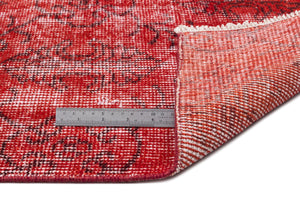 Red Over Dyed Vintage Rug 5'8'' x 9'2'' ft 173 x 280 cm