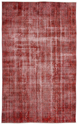 Red Over Dyed Vintage Rug 5'8'' x 9'2'' ft 173 x 280 cm