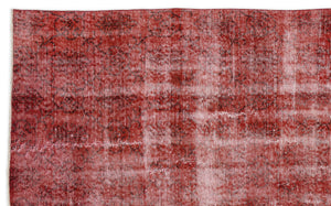 Red Over Dyed Vintage Rug 5'8'' x 9'2'' ft 173 x 280 cm