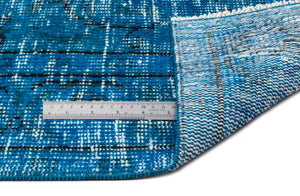 Turquoise Over Dyed Vintage Rug 5'1'' x 8'10'' ft 154 x 268 cm