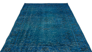 Turquoise Over Dyed Vintage Rug 5'1'' x 8'10'' ft 154 x 268 cm