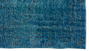 Turquoise Over Dyed Vintage Rug 5'1'' x 8'10'' ft 154 x 268 cm