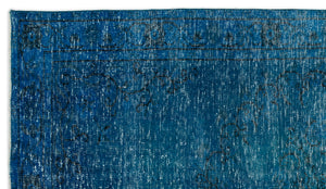 Turquoise Over Dyed Vintage Rug 5'1'' x 8'10'' ft 154 x 268 cm
