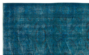 Turquoise  Over Dyed Vintage Rug 5'3'' x 8'9'' ft 160 x 266 cm