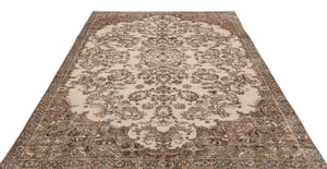 Beige Over Dyed Vintage Rug 6'4'' x 9'9'' ft 194 x 298 cm