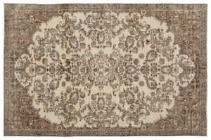 Beige Over Dyed Vintage Rug 6'4'' x 9'9'' ft 194 x 298 cm