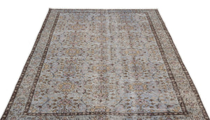Blue Over Dyed Vintage Rug 4'9'' x 8'5'' ft 146 x 256 cm