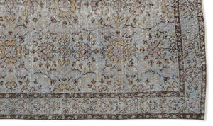 Blue Over Dyed Vintage Rug 4'9'' x 8'5'' ft 146 x 256 cm