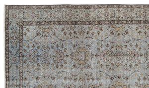 Blue Over Dyed Vintage Rug 4'9'' x 8'5'' ft 146 x 256 cm