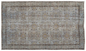 Blue Over Dyed Vintage Rug 4'9'' x 8'5'' ft 146 x 256 cm