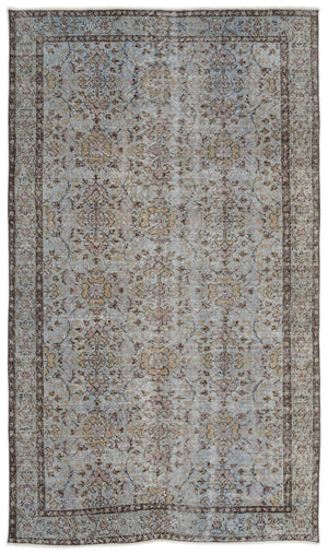Blue Over Dyed Vintage Rug 4'9'' x 8'5'' ft 146 x 256 cm