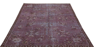 Purple Over Dyed Vintage Rug 5'8'' x 8'6'' ft 172 x 259 cm
