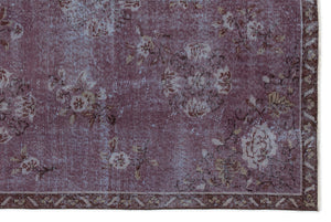 Purple Over Dyed Vintage Rug 5'8'' x 8'6'' ft 172 x 259 cm