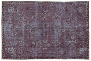 Purple Over Dyed Vintage Rug 5'8'' x 8'6'' ft 172 x 259 cm