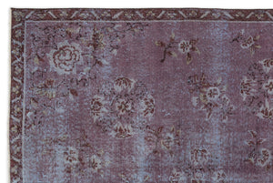 Purple Over Dyed Vintage Rug 5'8'' x 8'6'' ft 172 x 259 cm