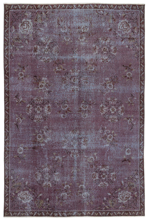 Purple Over Dyed Vintage Rug 5'8'' x 8'6'' ft 172 x 259 cm