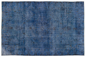 Blue Over Dyed Vintage Rug 6'6'' x 10'1'' ft 198 x 308 cm