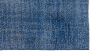 Blue Over Dyed Vintage Rug 4'8'' x 8'7'' ft 142 x 262 cm