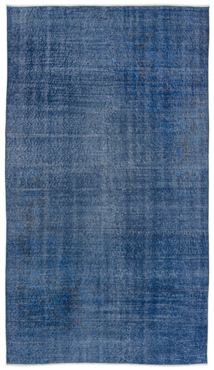 Blue Over Dyed Vintage Rug 4'8'' x 8'7'' ft 142 x 262 cm