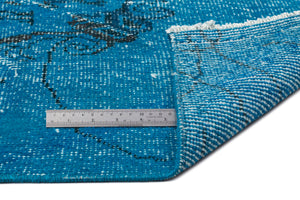 Turquoise Over Dyed Vintage Rug 5'5'' x 11'1'' ft 165 x 338 cm