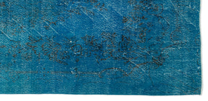 Turquoise Over Dyed Vintage Rug 5'5'' x 11'1'' ft 165 x 338 cm