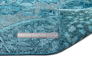Turquoise Over Dyed Vintage Rug 5'11'' x 9'5'' ft 180 x 288 cm