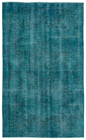 Turquoise Over Dyed Vintage Rug 5'11'' x 10'0'' ft 180 x 305 cm