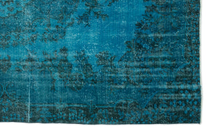 Turquoise Over Dyed Vintage Rug 6'6'' x 10'9'' ft 199 x 328 cm