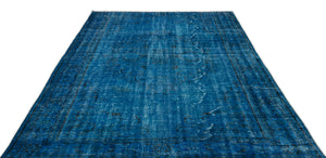 Turquoise Over Dyed Vintage Rug 6'3'' x 9'9'' ft 191 x 296 cm