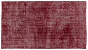 Red Over Dyed Vintage Rug 4'9'' x 8'6'' ft 145 x 260 cm
