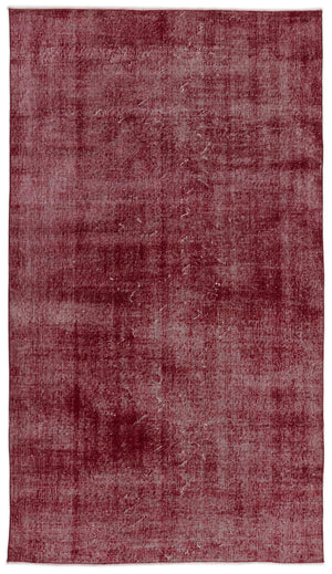 Red Over Dyed Vintage Rug 4'9'' x 8'6'' ft 145 x 260 cm