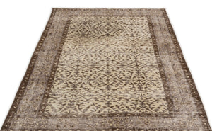 Beige Over Dyed Vintage Rug 3'10'' x 6'10'' ft 116 x 208 cm