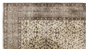 Beige Over Dyed Vintage Rug 3'10'' x 6'10'' ft 116 x 208 cm