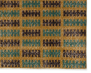 Retro Over Dyed Vintage Rug 3'8'' x 4'7'' ft 111 x 140 cm