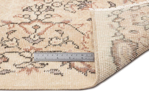 Beige Over Dyed Vintage Rug 5'8'' x 9'4'' ft 173 x 285 cm
