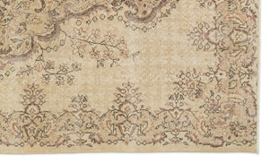 Beige Over Dyed Vintage Rug 5'8'' x 9'4'' ft 173 x 285 cm