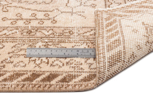 Beige Over Dyed Vintage Rug 5'7'' x 9'6'' ft 170 x 290 cm
