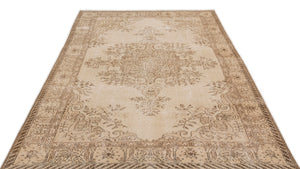 Beige Over Dyed Vintage Rug 5'7'' x 9'6'' ft 170 x 290 cm