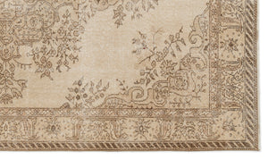 Beige Over Dyed Vintage Rug 5'7'' x 9'6'' ft 170 x 290 cm