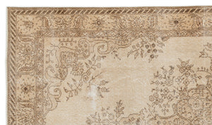Beige Over Dyed Vintage Rug 5'7'' x 9'6'' ft 170 x 290 cm