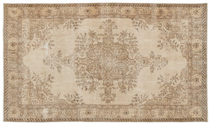 Beige Over Dyed Vintage Rug 5'7'' x 9'6'' ft 170 x 290 cm