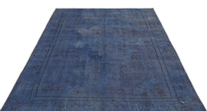Blue Over Dyed Vintage Rug 5'3'' x 8'8'' ft 161 x 265 cm