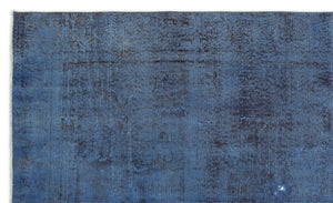 Blue Over Dyed Vintage Rug 5'3'' x 8'8'' ft 161 x 265 cm