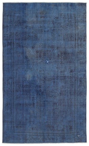 Blue Over Dyed Vintage Rug 5'3'' x 8'8'' ft 161 x 265 cm