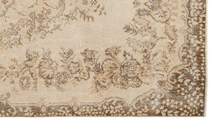 Beige Over Dyed Vintage Rug 5'6'' x 9'6'' ft 168 x 290 cm